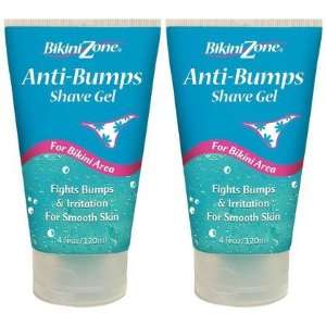 Bikini Zone Anti Bumps Shave Gel 4 oz, 2 ct (Quantity of 4)