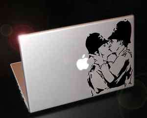 Macbook Laptop Banksy Graffiti Police kiss Sticker  