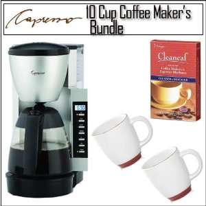 Capresso CM200 10 cup Programmable Coffeemaker/Bistro Wide Cup/Cleaner 