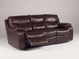   MODERN BROWN GENUINE LEATHER POWER RECLINER SOFA COUCH SET LIVING ROOM