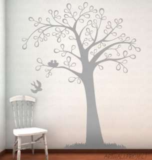 Wall Art Vinyl Decal Tree with Circle Leaves  