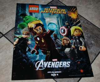LEGO Video Game Marvel Super Heroes THE AVENGERS Promo Poster Double 