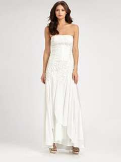 Sue Wong   Strapless Embroidered Gown