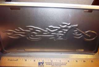 Novelty Metal license plate Embossed stylized Motorcycle very cool 