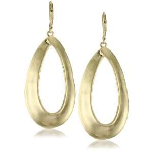   Cole New York Modern Sculpture Gold Hammered Metal Orbital Earrings