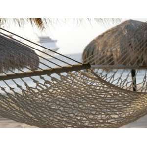  Hammock on Beach with Ship in Background, Cabo San Lucas 