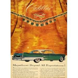  1957 Ad Vintage Green Cadillac Harry Winston Jewelry GM 