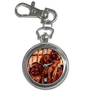 Irish Setter Puppy Dog Key Chain Pocket Watch N0694