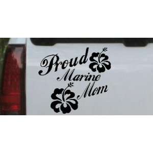  Proud Marine Mom Hibiscus Flowers Military Car Window Wall 