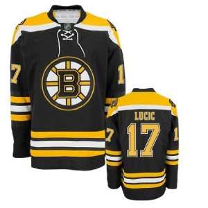  Boston Bruins Jersey #17 Lucic Black Hockey Jersey Size 52 