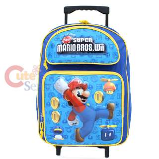 Super Mario Wii School Roller Backpack Rolling Bag 16L  