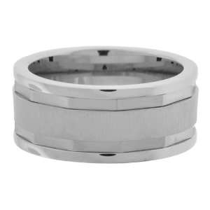 Mens Ring with a Jagged Edge and Matte Polished Middle Section   Size 