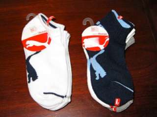 New 3 pairs puma boys ankle sock 6 7 8.5 white multi  