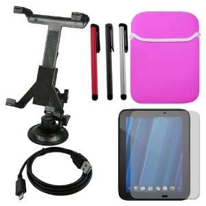  Premuim Pink/Silver Trim Sleeve Case+HP Touch Pad Tablet LCD Screen 