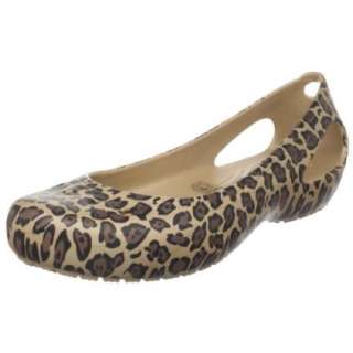 Crocs Womens Kadee Leopard Print Ballet Flat   designer shoes 
