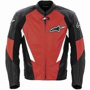  Alpinestars Stage Perforated Leather Jacket   56/Red Automotive