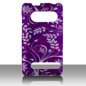 Premium   HTC EVO 4G Purple Flower Cover   Faceplate   Case   Snap On 