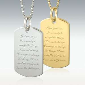 God Grant Me Dog Tag Engraved Pendant Silver or Gold   