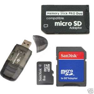 8GB MicroSD to MS Pro MEMORY STICK Duo for Sony PSP  
