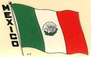 VINTAGE MEXICO STATE FLAG TRAVEL WATER WINDOW CAR DECAL  