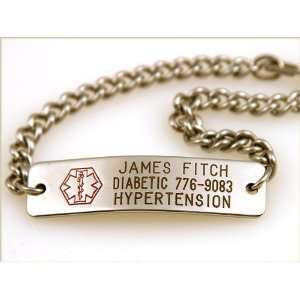 Medic ID Bracelet   Hypo allergenic Stainless Steel   Engraved with 