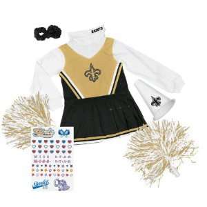 New Orleans Saints Girls Toddler Cheerleader Gift Set 