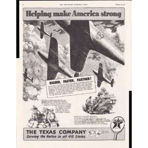 com Texaco The Texas Company War Effort Planes 1942 Original Vintage 