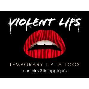  Violent Lips   The Red Zebra   Set of 3 Temporary Lip 
