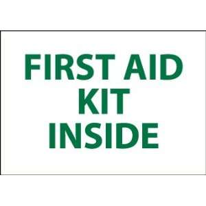  SIGNS FIRST AID KIT INSIDE 3 X 5 GREEN ON WHIT