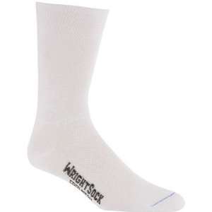  WrightSock Double Layer Coolmesh Crew Sock   White 