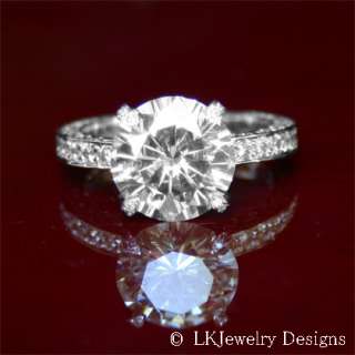 65 CT MOISSANITE ROUND MICRO PAVE ANTIQUE ENGAGEMENT WEDDING RING 