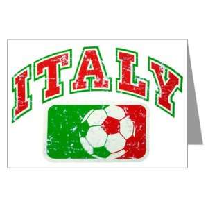  Greeting Cards (10 Pack) Italy Italian Soccer Grunge   Italian 