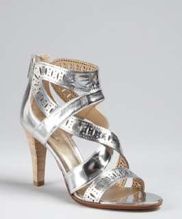 BELLE by Sigerson Morrison silver metallic leather Samara strappy 