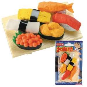  Japanese Eraser  Sushi Set (6pcs + 1 Plate) Toys & Games