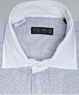 Corneliani white cotton contrast collar cuff dress shirt style 