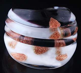 12pcs Murano Handmade Gold Dust Glass #6 9 Rings 15006  
