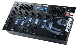 Pyle Pro DJ PYD1919 LED Display 4 Channel Pro Professional Mixer W/ 2 