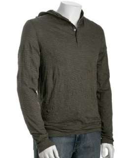 John Varvatos Star USA sandstone striped cotton blend hoodie t shirt 