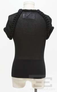 Chanel Black Rope Collar & Sheer Back SS Knit Top, 09P Size 38 NEW $ 