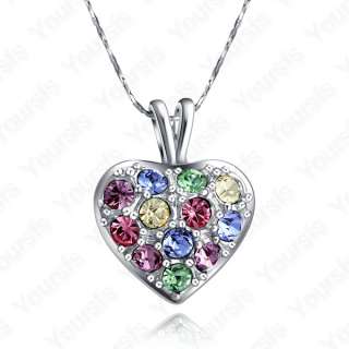   Plated Use Swarovski Crystal Heart Of Ocean Pendant Necklace  