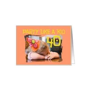  birthday, party like a kid, tired girl in party hat Card Toys & Games