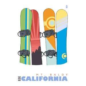  Mt. Baldy, California, Snowboards in the Snow Giclee 