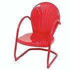 Red Metal Retro Tulip Lawn Chair   New