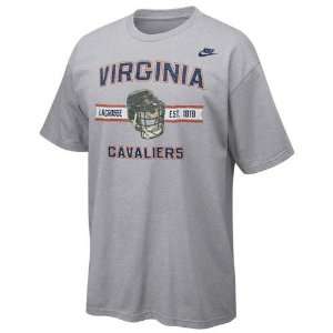   Nike Virginia Cavaliers Ash Lacrosse Helmet T shirt