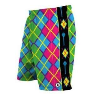 Flow Society Authentic Lacrosse Gear Pixel Argyle Pink Green Lax Mesh 