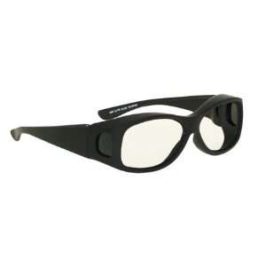   GLASSES IN LARGE PLASTIC BLACK SAFETY FRAME WITH PERMANENT SIDE