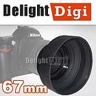   in1 3 Stage Collapsible Rubber Lens Hood For Canon/Nikon/Olympus Black
