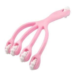  Compact Foot Care Relax Plastic Roller Massager Pink White 