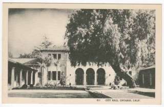 Linen Postcard City Hall in Ontario, California  