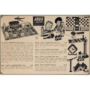  1962 Vintage Print Ad LEGO Construction Sets Town Plan 